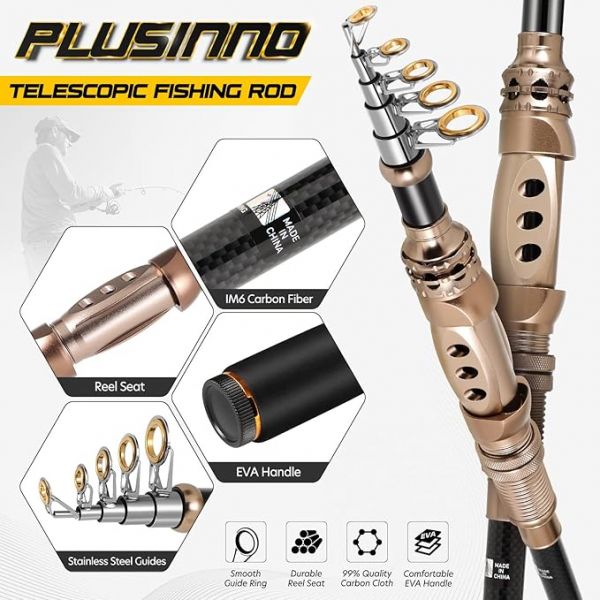 PLUSINNO Fishing Rod and Reel Combos